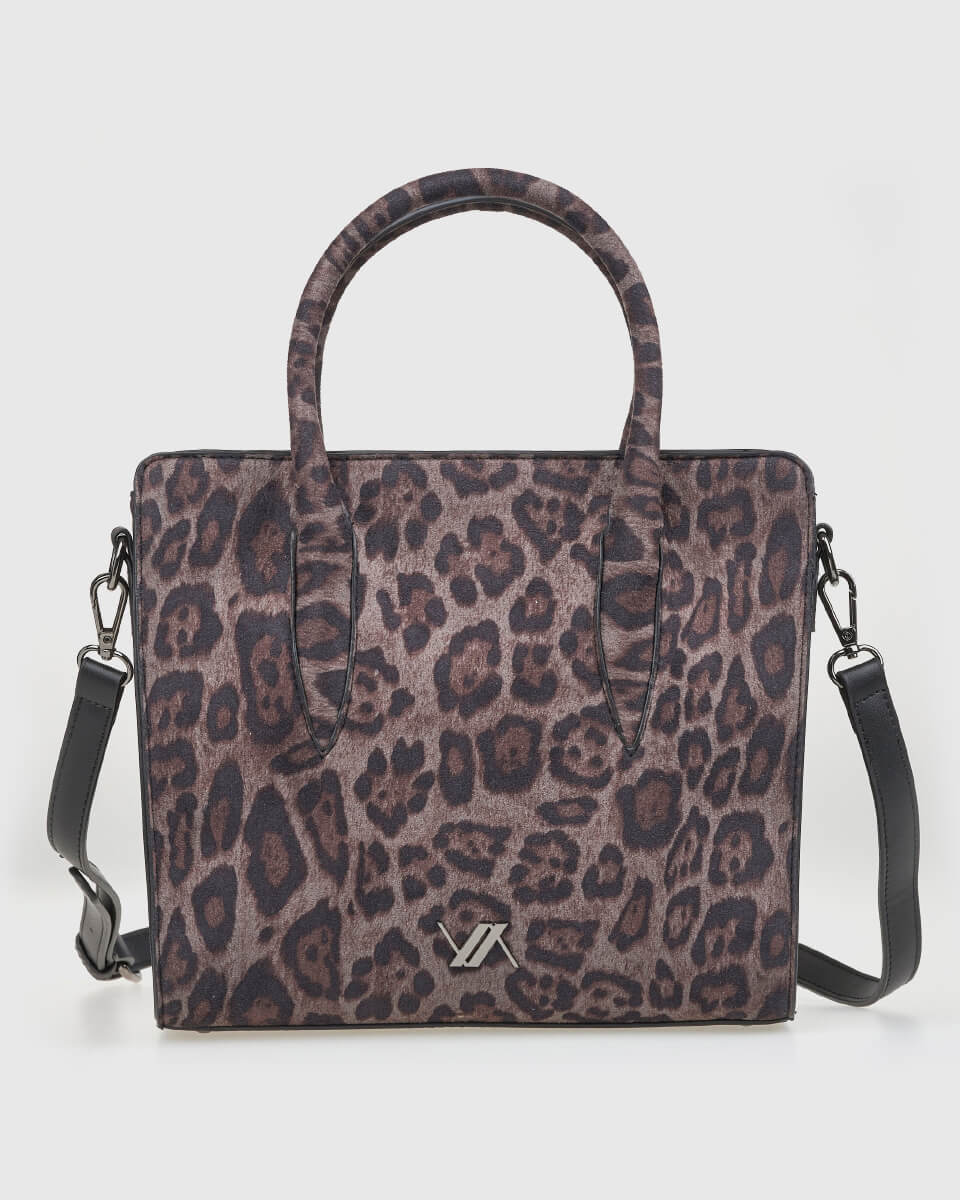 VERDE ΓΥΝΑΙΚΕΙΑ ΤΣΑΝΤΑ ΧΕΙΡΟΣ 16-0008296  ANIMAL PRINT ΜΑΥΡΟ