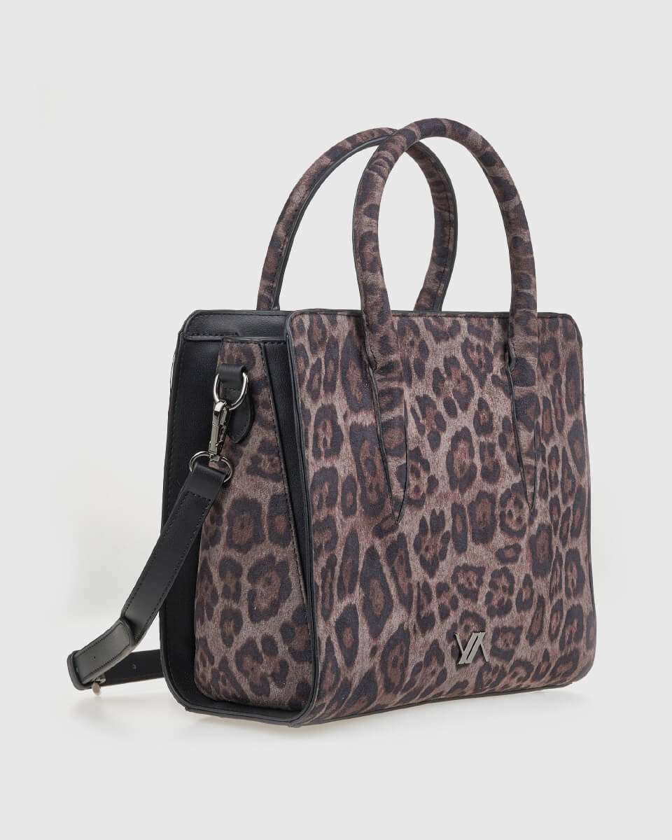 VERDE ΓΥΝΑΙΚΕΙΑ ΤΣΑΝΤΑ ΧΕΙΡΟΣ 16-0008296  ANIMAL PRINT ΜΑΥΡΟ