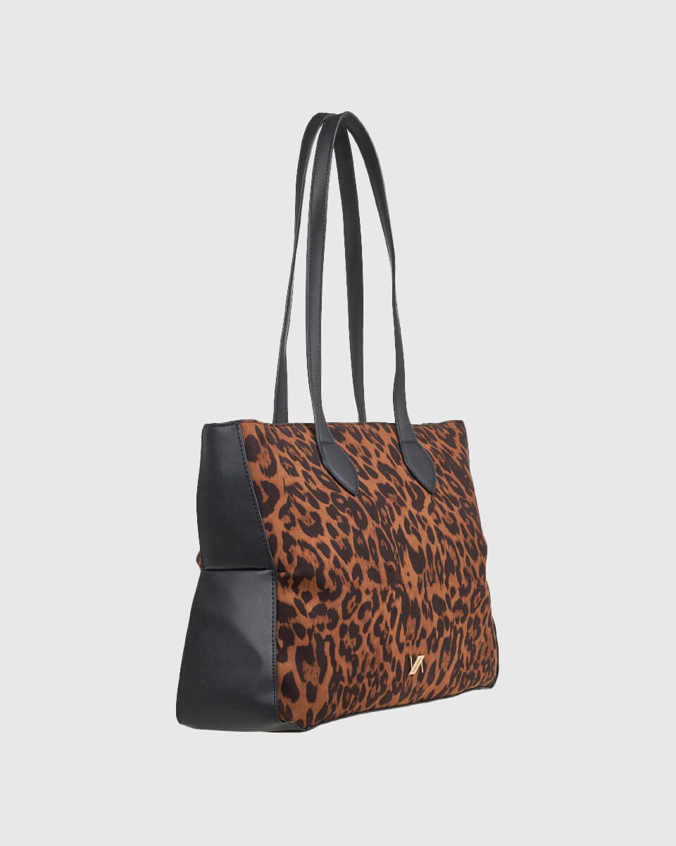 VERDE ΓΥΝΑΙΚΕΙΑ ΤΣΑΝΤΑ ΩΜΟΥ 16-0008297  ANIMAL PRINT ΚΑΦΕ