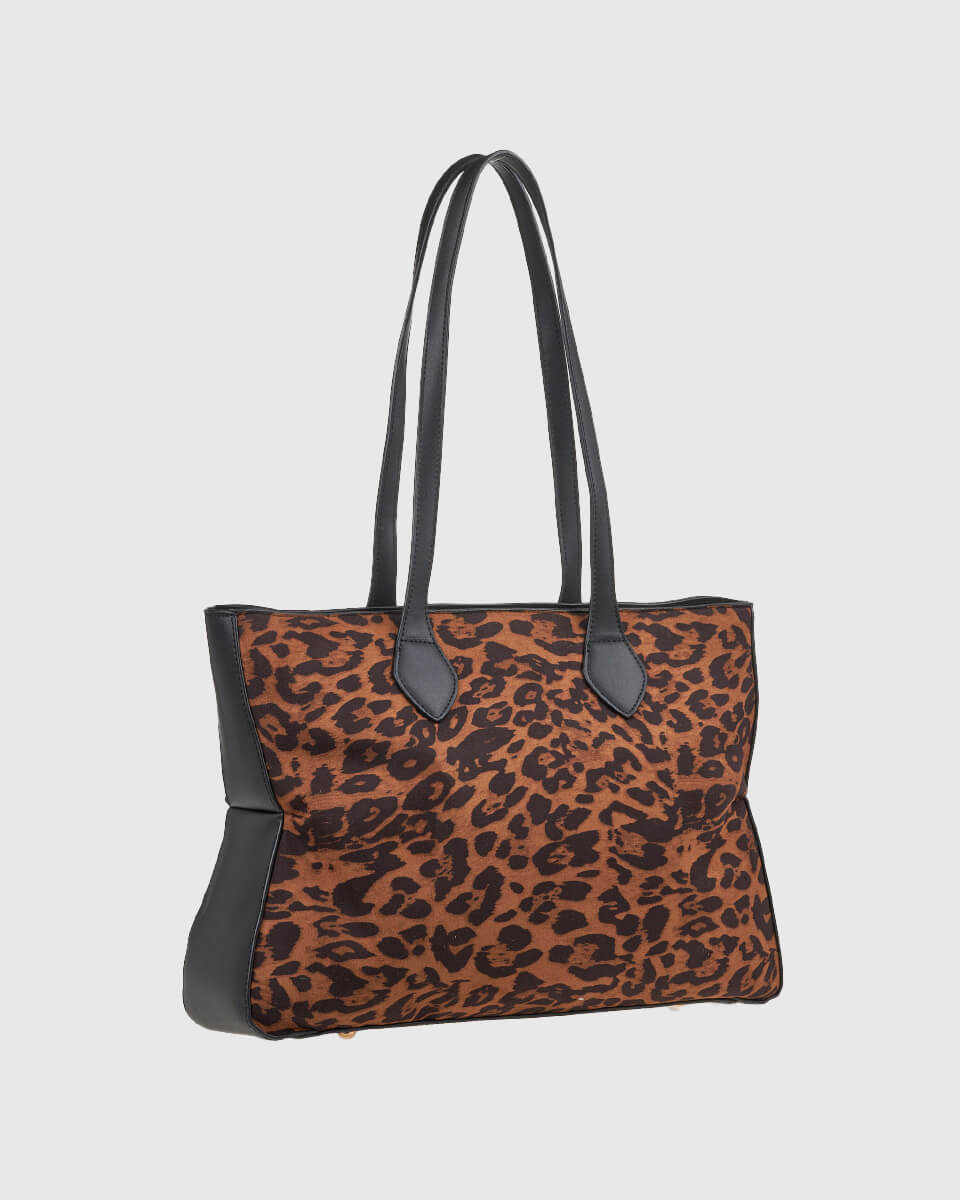 VERDE ΓΥΝΑΙΚΕΙΑ ΤΣΑΝΤΑ ΩΜΟΥ 16-0008297  ANIMAL PRINT ΚΑΦΕ