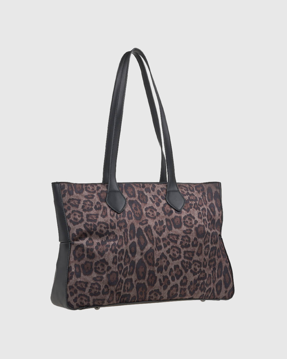 VERDE ΓΥΝΑΙΚΕΙΑ ΤΣΑΝΤΑ ΩΜΟΥ 16-0008297  ANIMAL PRINT ΜΑΥΡΟ