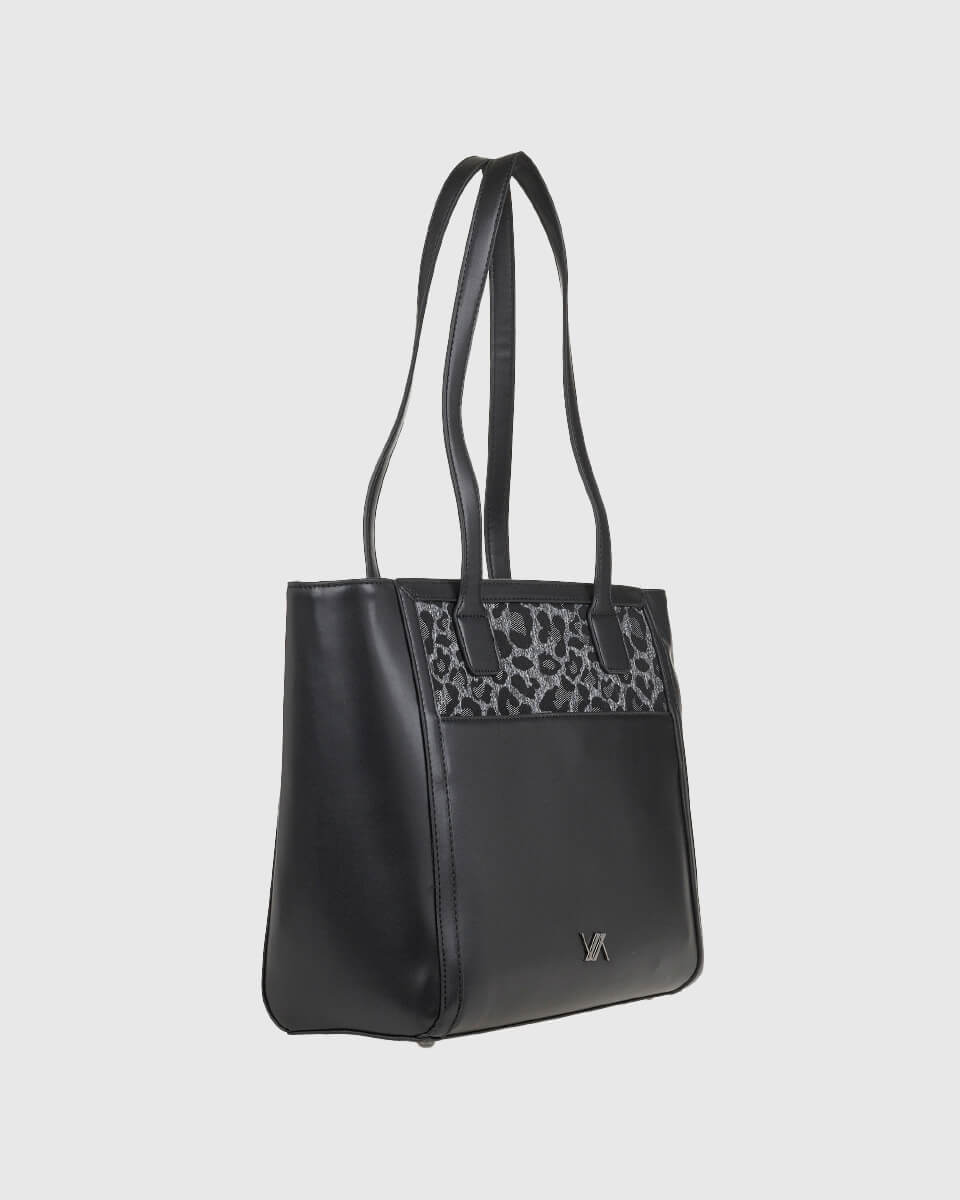 VERDE ΓΥΝΑΙΚΕΙΑ ΤΣΑΝΤΑ ΩΜΟΥ 16-0008309  ANIMAL PRINT ΜΑΥΡΟ