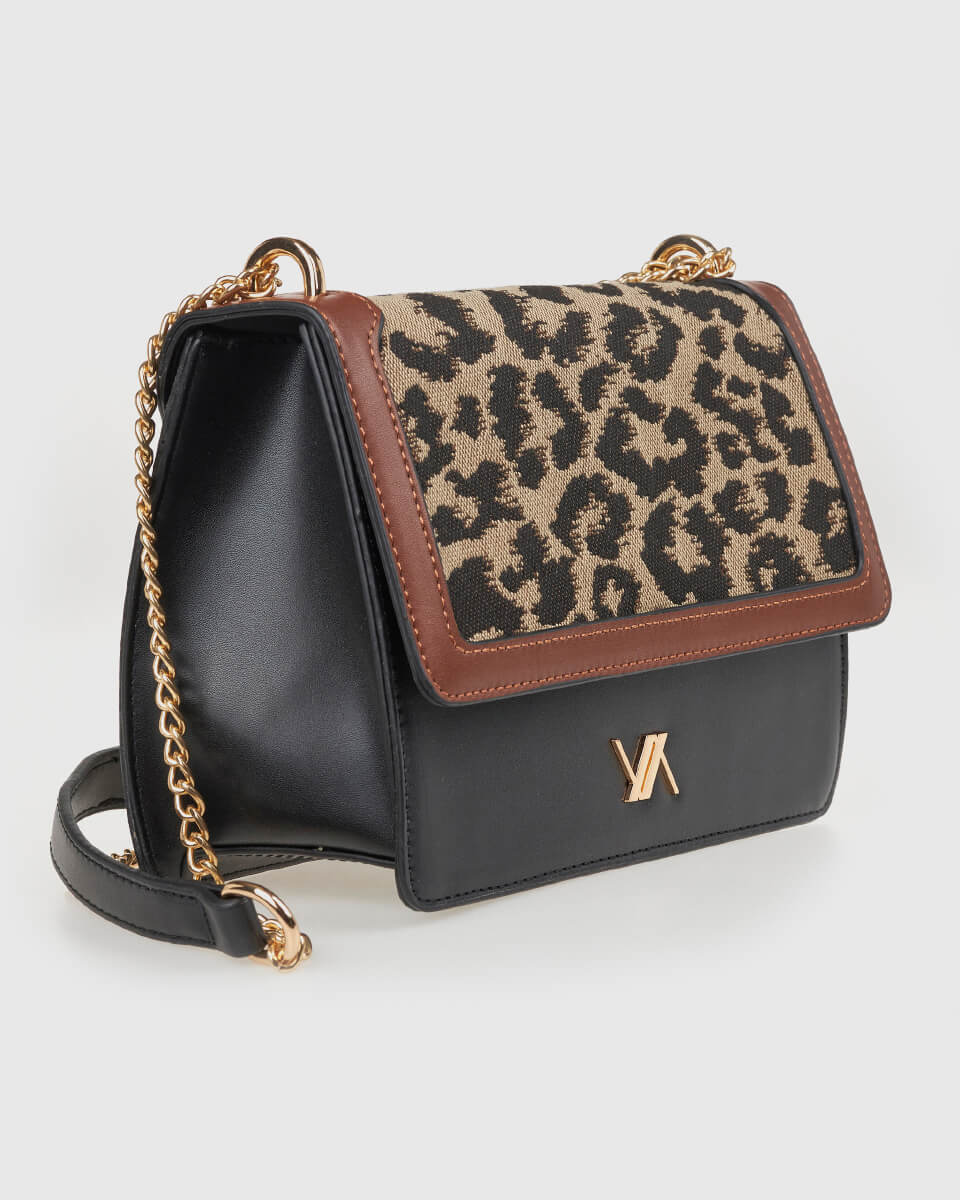 VERDE ΓΥΝΑΙΚΕΙΑ ΤΣΑΝΤΑ ΩΜΟΥ 16-0008310  ANIMAL PRINT ΚΑΦΕ