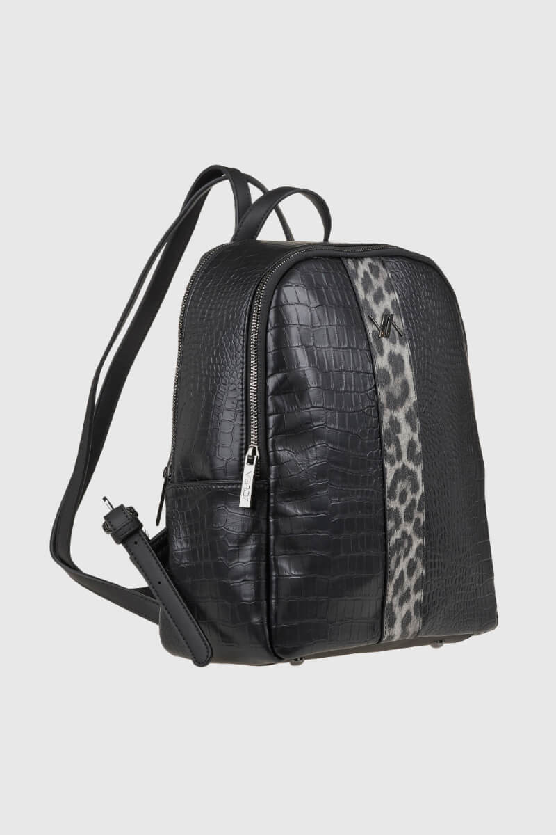 VERDE ΓΥΝΑΙΚΕΙΟ ΣΑΚΙΔΙΟ ΠΛΑΤΗΣ 16-0008317 ANIMAL PRINT ΜΑΥΡΟ