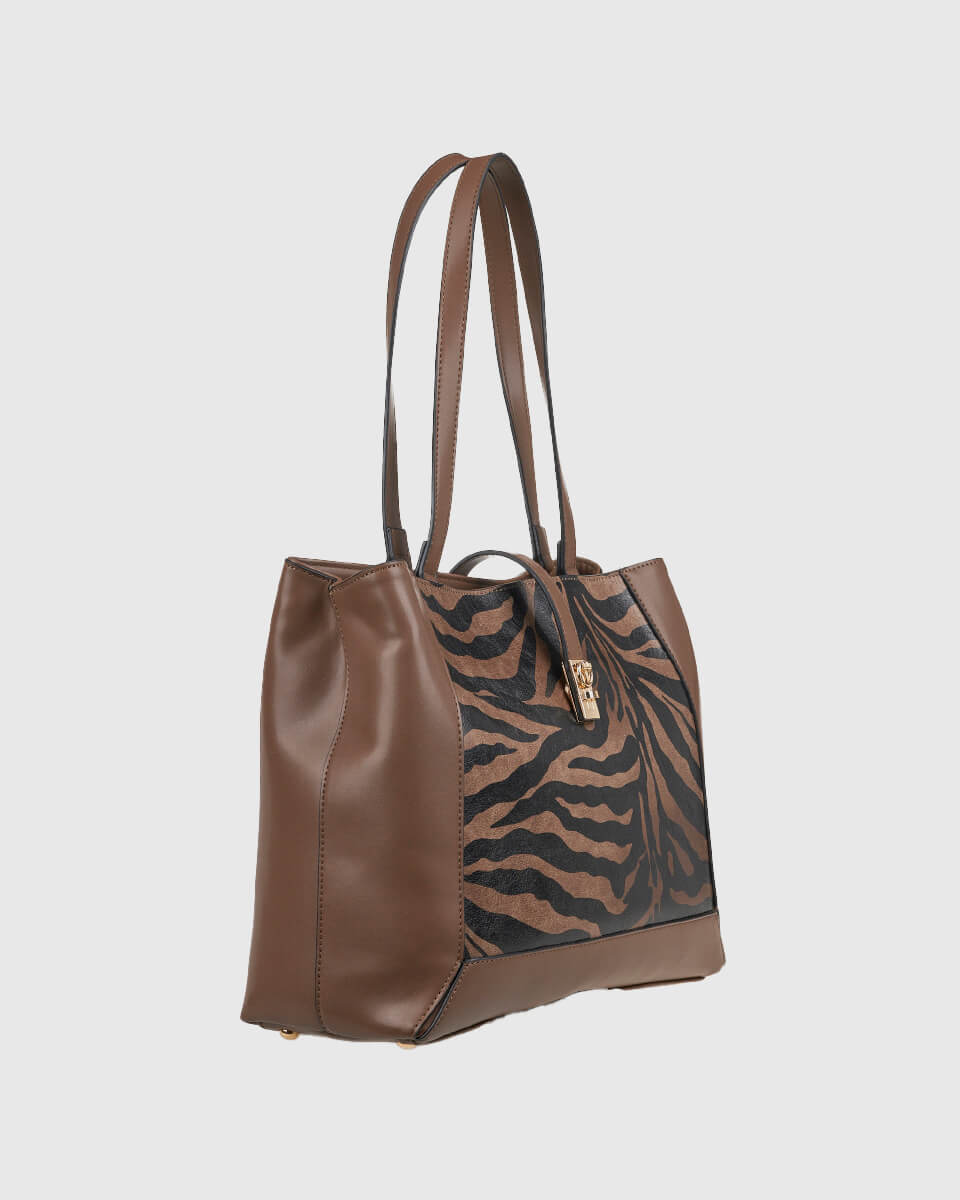 VERDE ΓΥΝΑΙΚΕΙΑ ΤΣΑΝΤΑ ΩΜΟΥ 16-0008324 ANIMAL PRINT ΚΑΦΕ