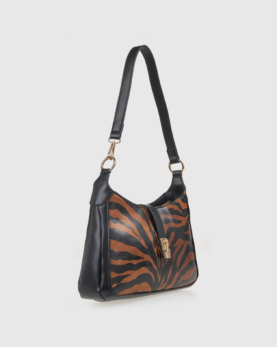 VERDE ΓΥΝΑΙΚΕΙΑ ΤΣΑΝΤΑ ΩΜΟΥ 16-0008325 ANIMAL PRINT ΜΑΥΡΟ