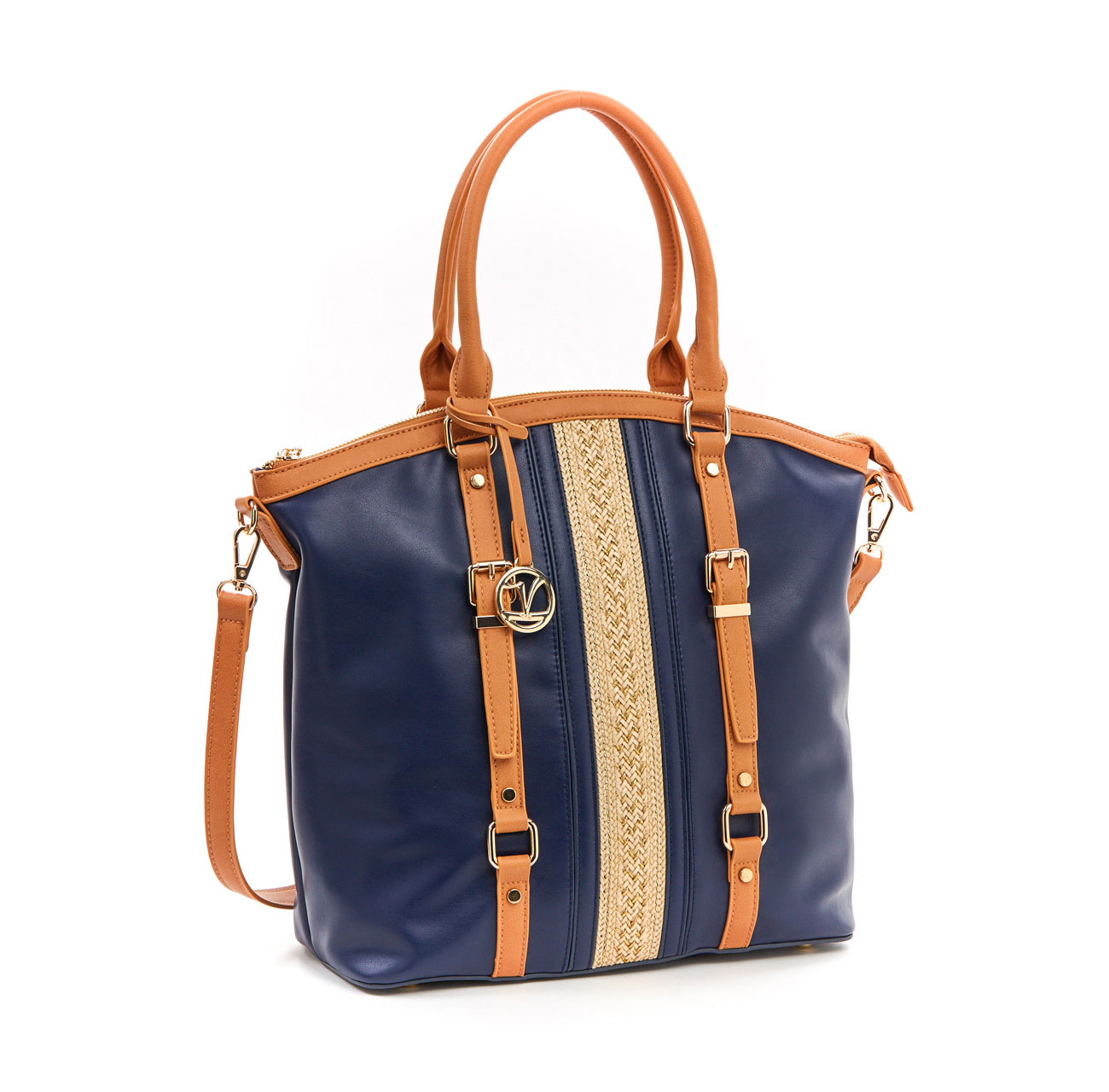 Verde 16-5520 Γυναικεία Τσάντα Tote Χειρός Μπλε