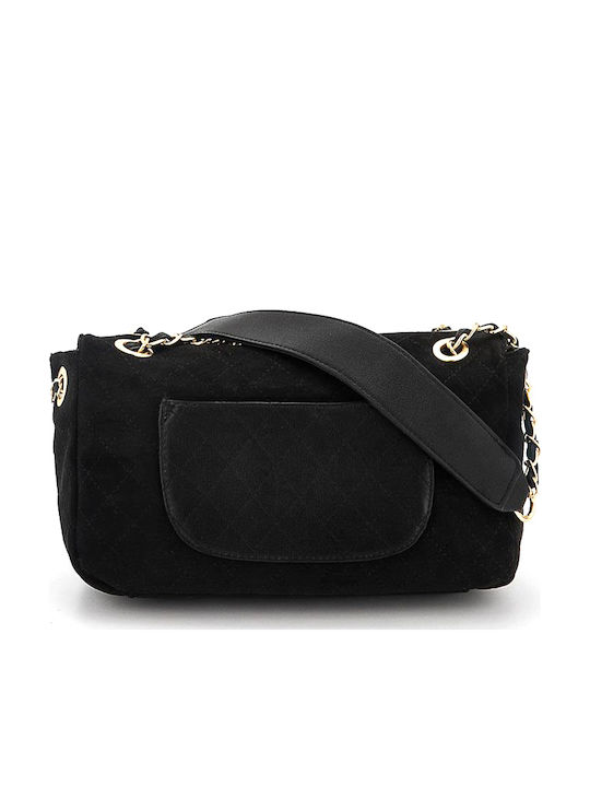 Verde Γυναικεία Τσάντα Suede Χιαστί 16-5623 μαύρο Verde Γυναικεία Τσάντα Suede Χιαστί 16-5623 μαύρο