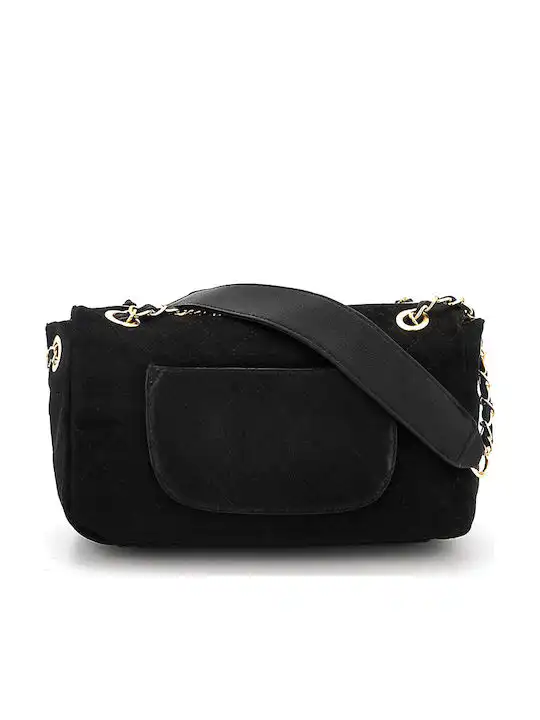 Verde Γυναικεία Τσάντα Suede Χιαστί 16-5623 μαύρο Verde Γυναικεία Τσάντα Suede Χιαστί 16-5623 μαύρο