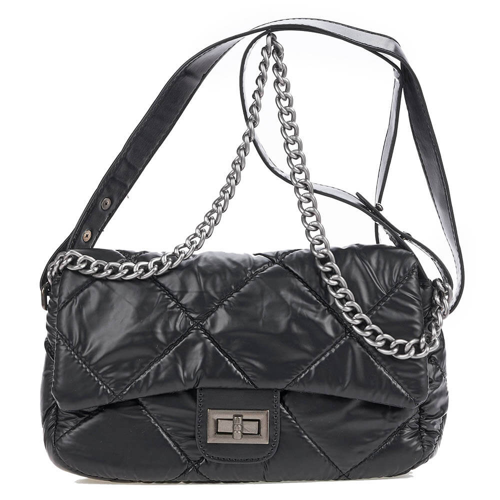 Verde Γυναικεία Τσάντα Χιαστί 16-6554 Μαύρο