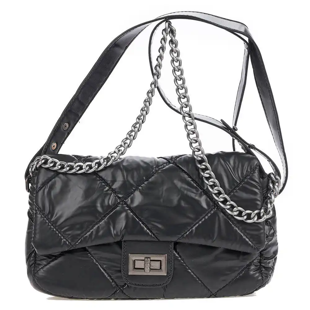 Verde Γυναικεία Τσάντα Χιαστί 16-6554 Μαύρο