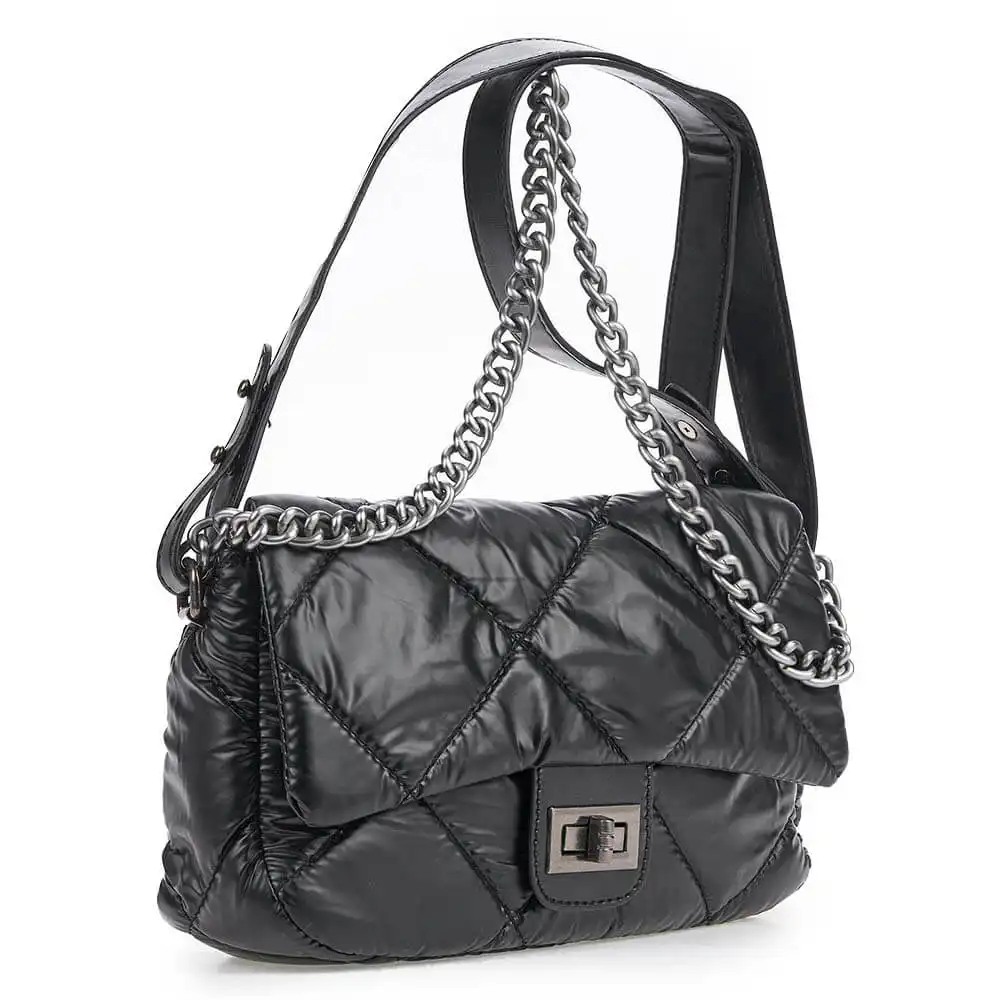 Verde Γυναικεία Τσάντα Χιαστί 16-6554 Μαύρο