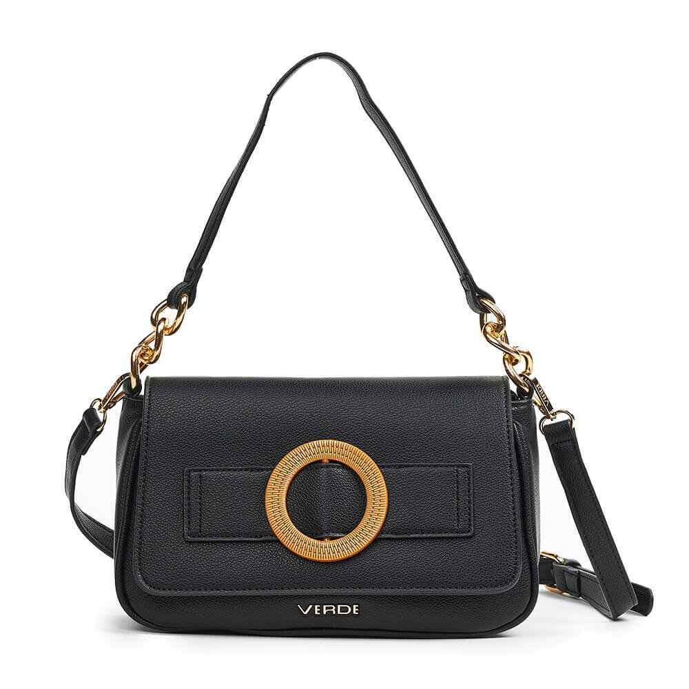 Verde Γυναικεία Τσάντα Ώμου 16-6697 Μαύρο