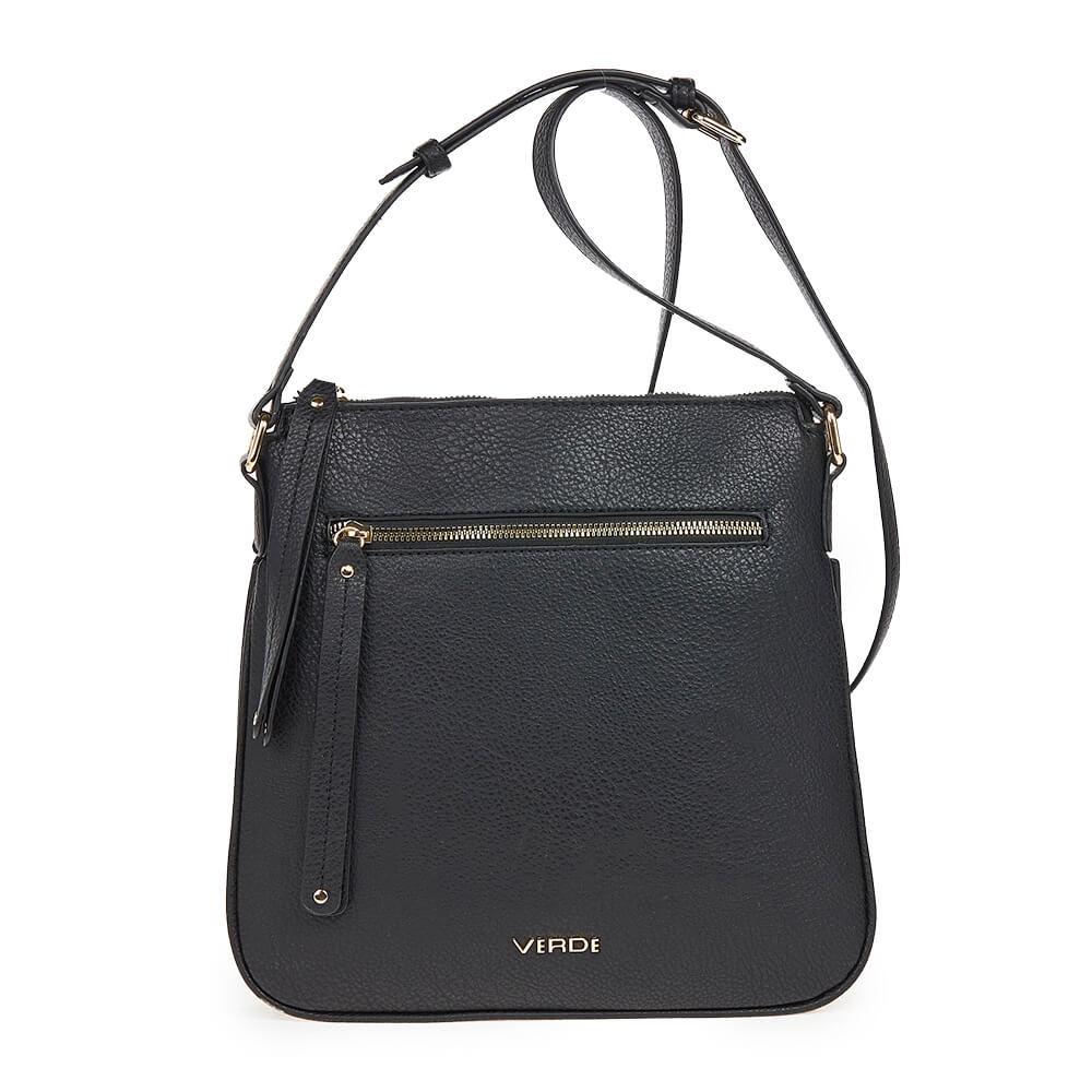 Verde Γυναικεία Τσάντα Χιαστί 16-6723 Μαύρο