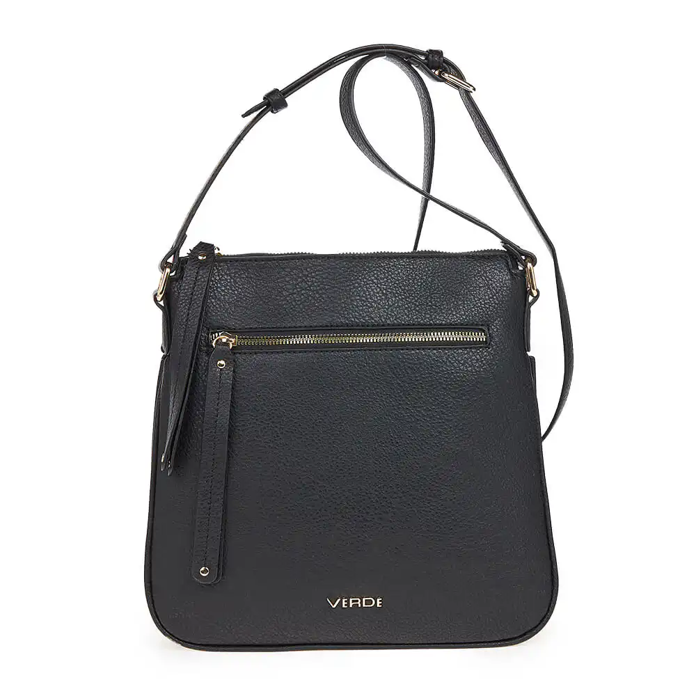 Verde Γυναικεία Τσάντα Χιαστί 16-6723 Μαύρο