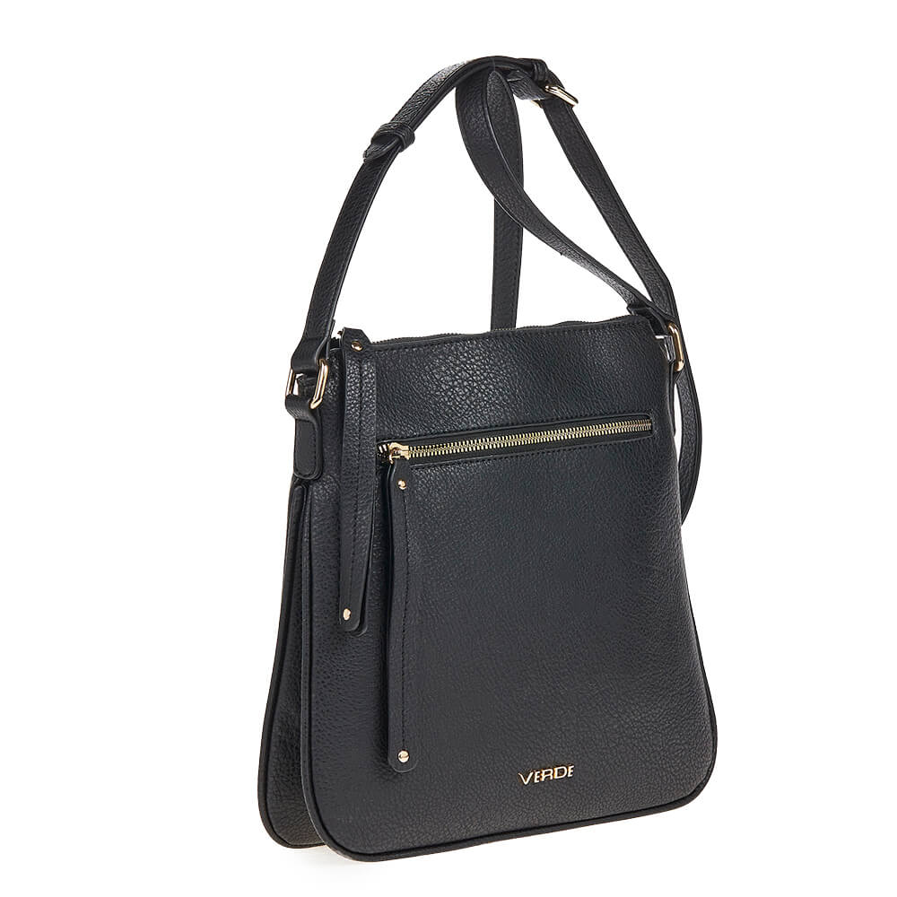 Verde Γυναικεία Τσάντα Χιαστί 16-6723 Μαύρο