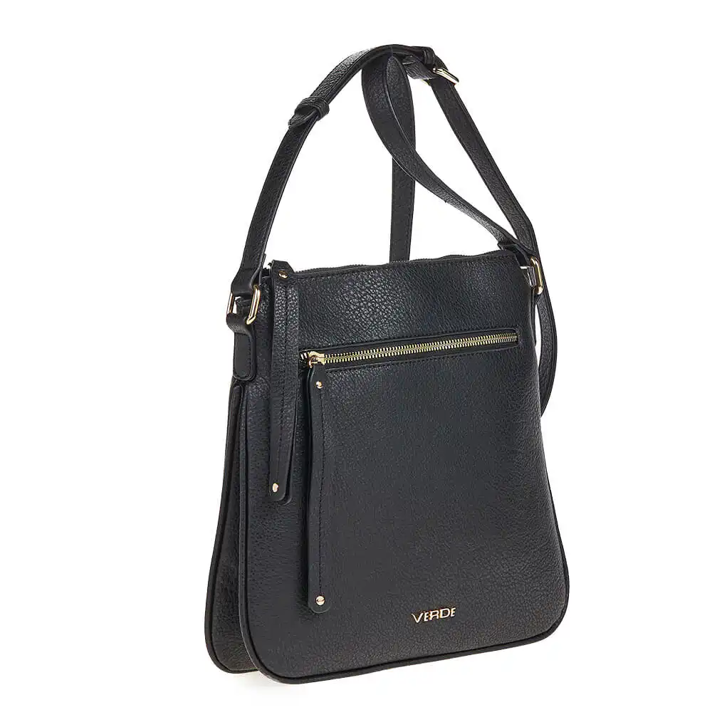 Verde Γυναικεία Τσάντα Χιαστί 16-6723 Μαύρο