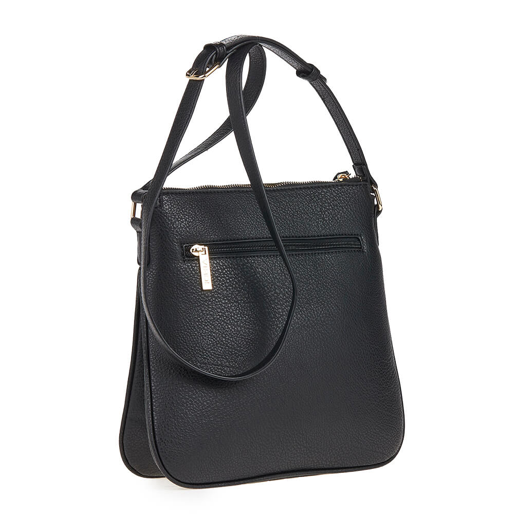 Verde Γυναικεία Τσάντα Χιαστί 16-6723 Μαύρο