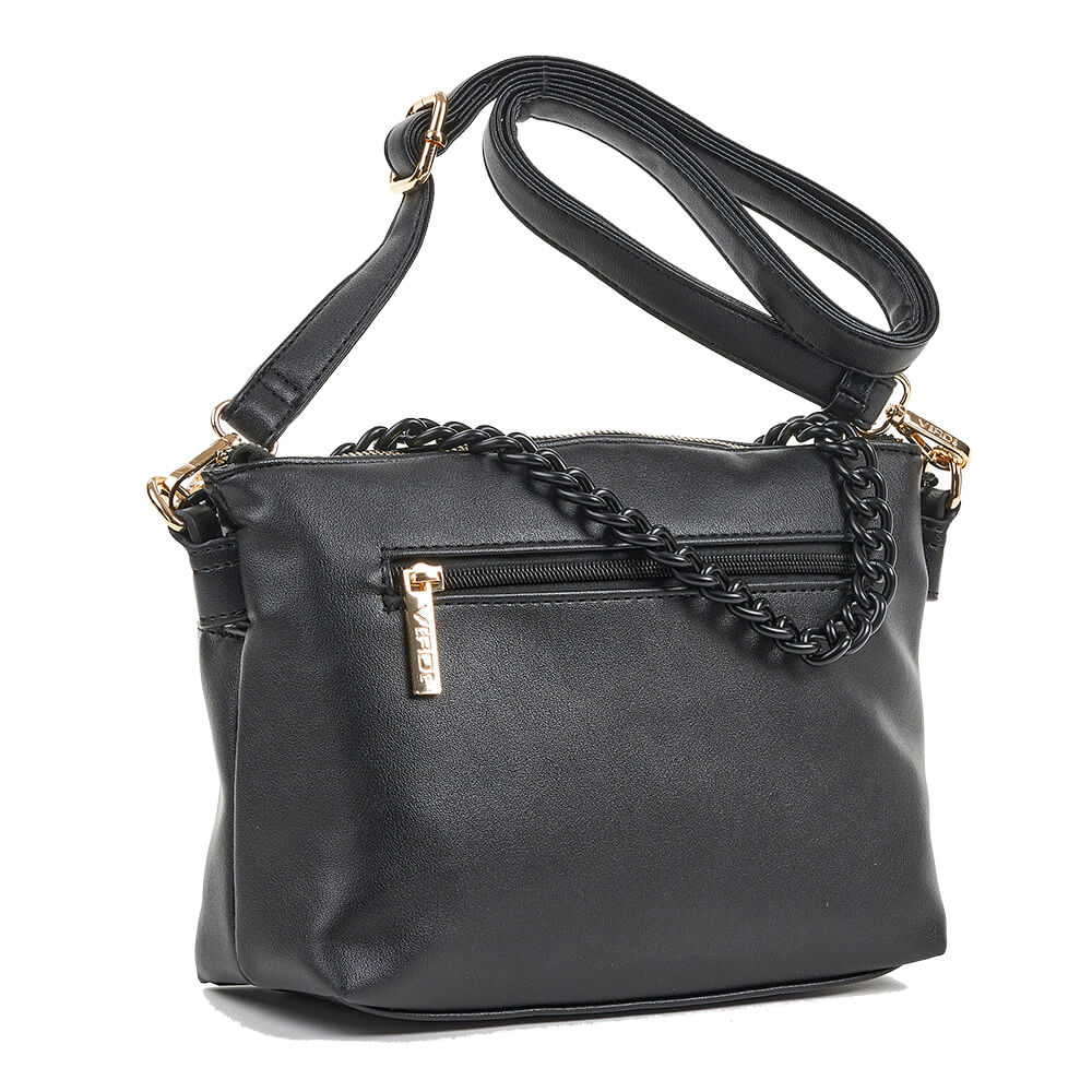 Verde Γυναικεία Τσάντα Χιαστί 16-6740 Μαύρο