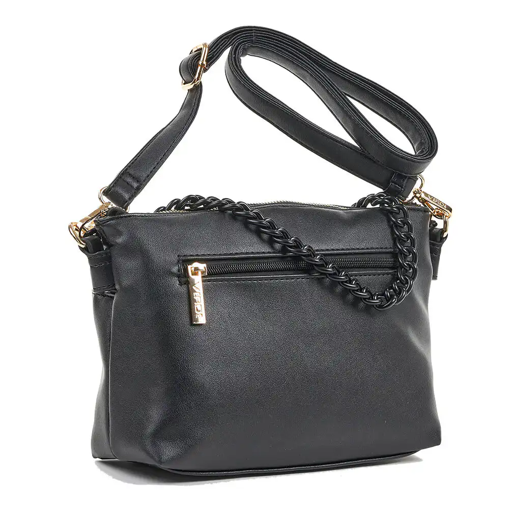 Verde Γυναικεία Τσάντα Χιαστί 16-6740 Μαύρο