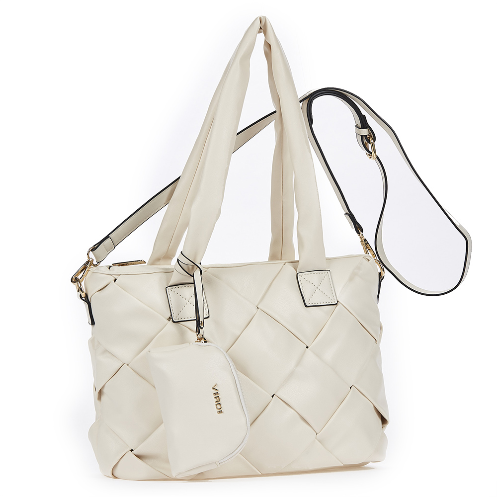 Verde Γυναικεία Τσάντα Ώμου 16-6744 Άσπρο