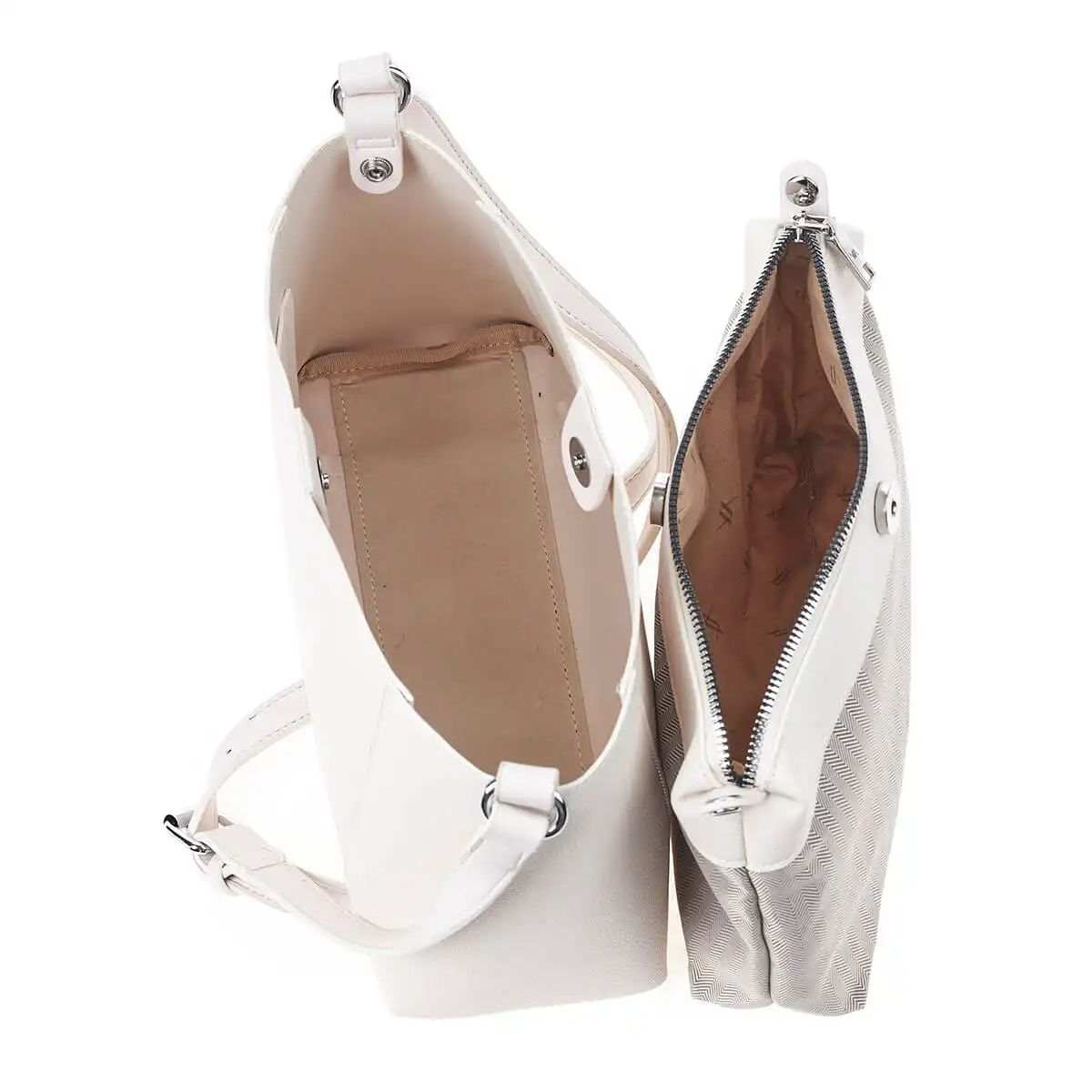 Verde Γυναικεία Τσάντα Χιαστί 16-6752 Εκρού