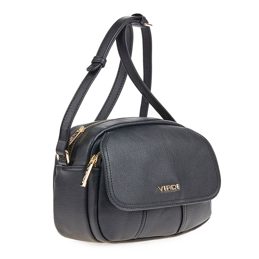 Verde Γυναικεία Τσάντα Χιαστί 16-6780 Μαύρο