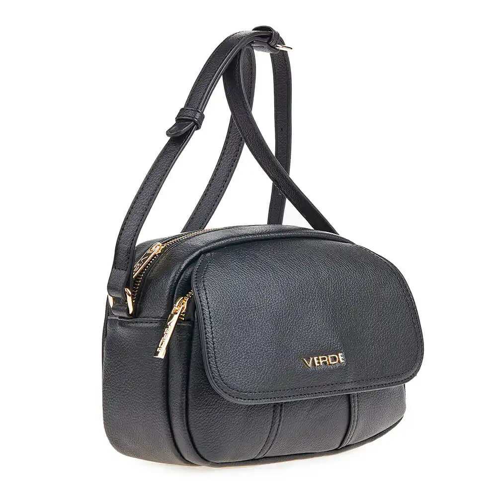 Verde Γυναικεία Τσάντα Χιαστί 16-6780 Μαύρο