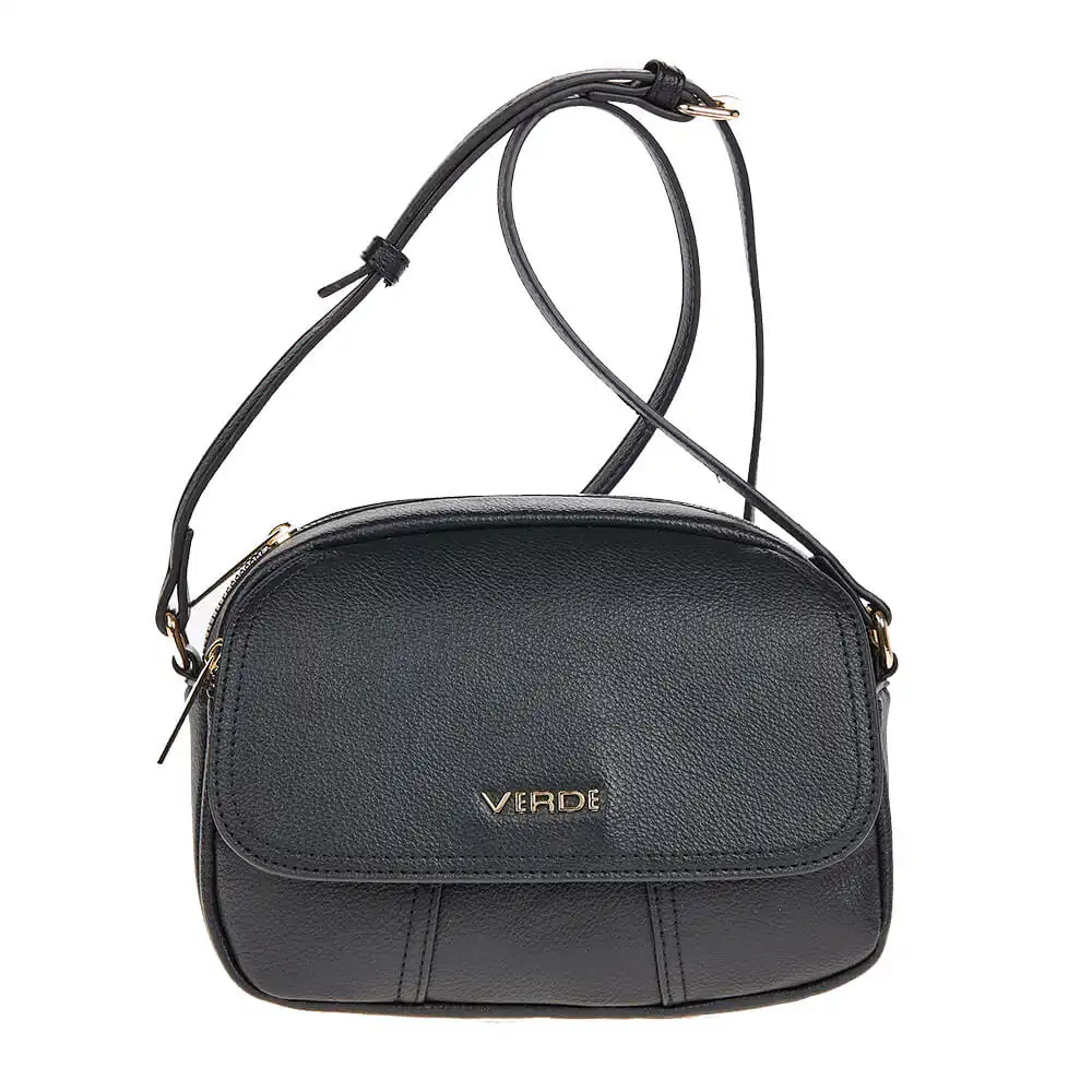 Verde Γυναικεία Τσάντα Χιαστί 16-6780 Μαύρο