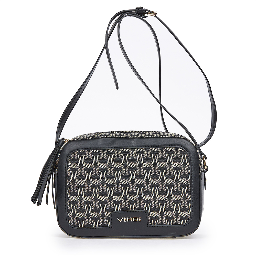 Verde Γυναικεία Τσάντα Χιαστί 16-6811 Μαύρο