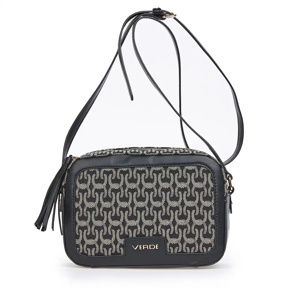 Verde Γυναικεία Τσάντα Χιαστί 16-6811 Μαύρο