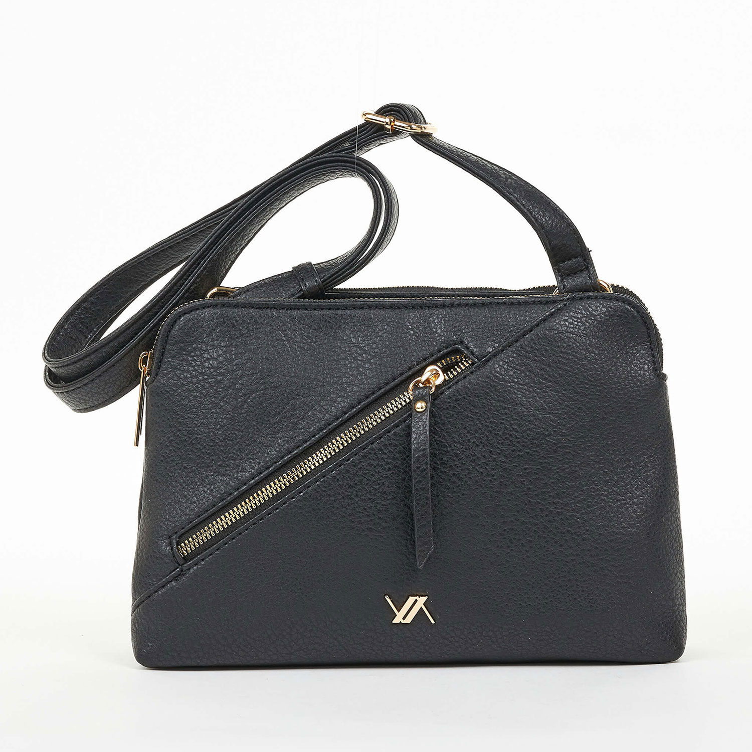 Verde Γυναικεία Τσάντα Χιαστί 16-6819 Μαύρο