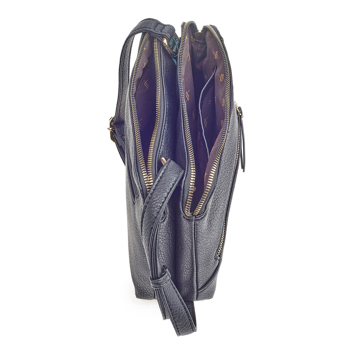 Verde Γυναικεία Τσάντα Χιαστί 16-6819 Μαύρο