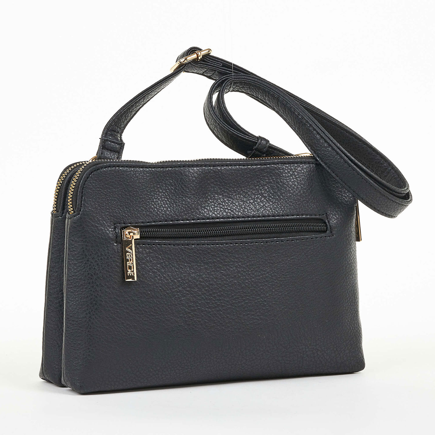 Verde Γυναικεία Τσάντα Χιαστί 16-6819 Μαύρο