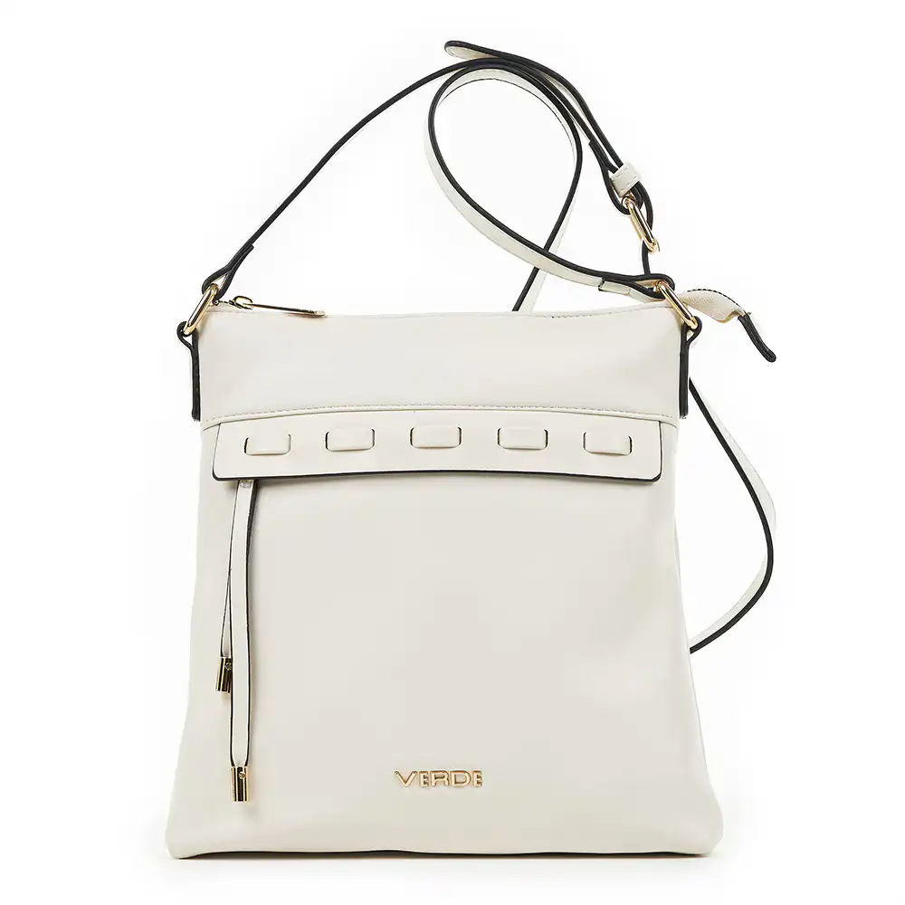 Verde Γυναικεία Τσάντα Χιαστί 16-6836 Άσπρο