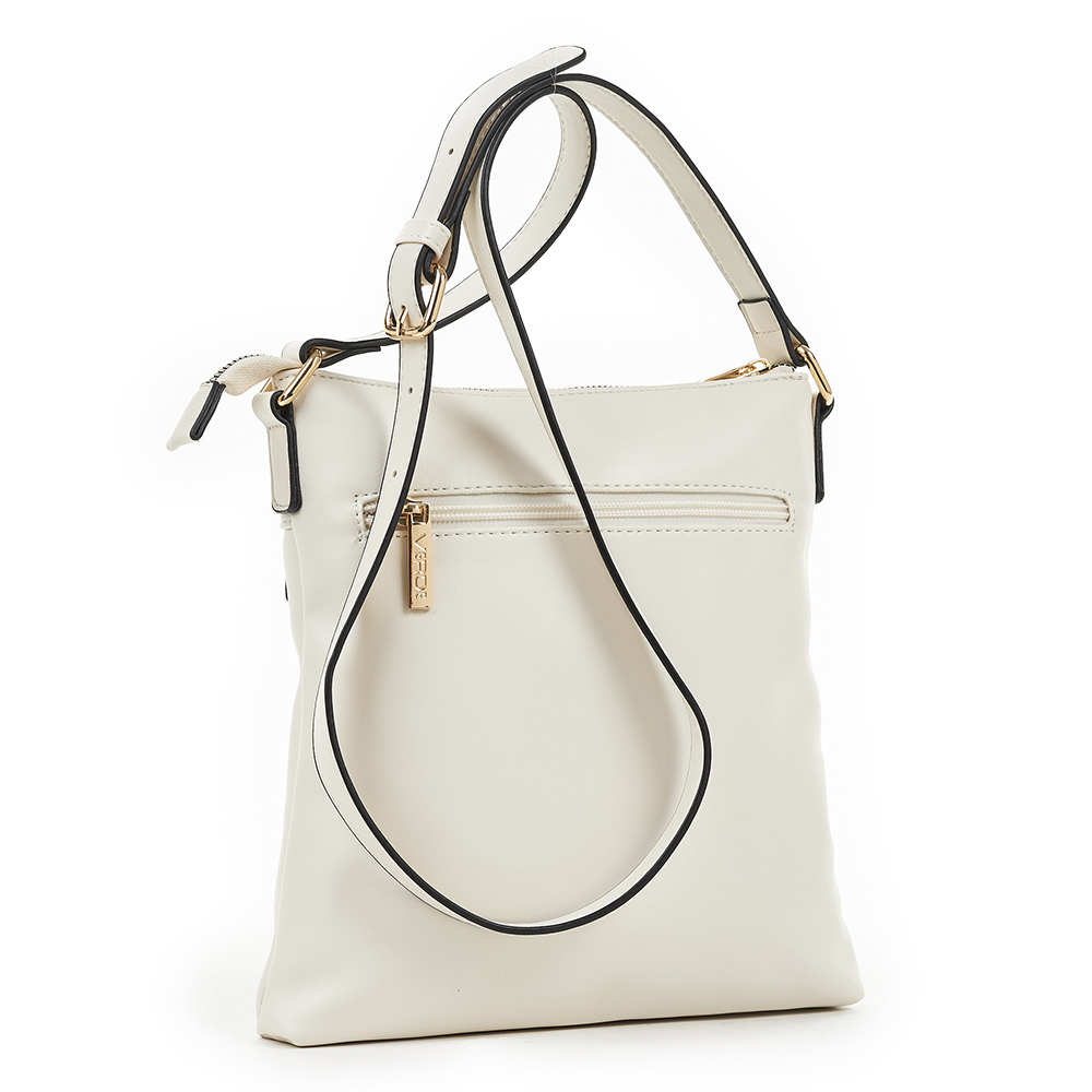 Verde Γυναικεία Τσάντα Χιαστί 16-6836 Άσπρο