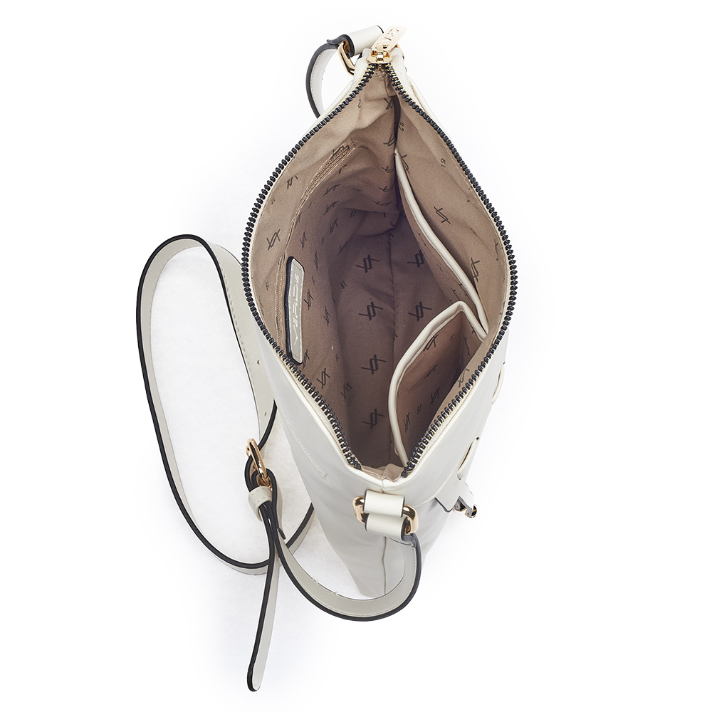 Verde Γυναικεία Τσάντα Χιαστί 16-6836 Άσπρο