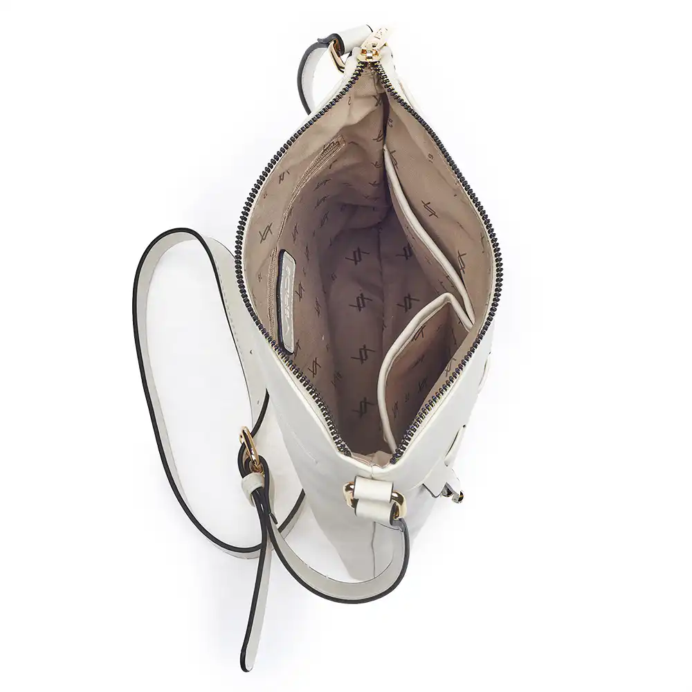 Verde Γυναικεία Τσάντα Χιαστί 16-6836 Άσπρο