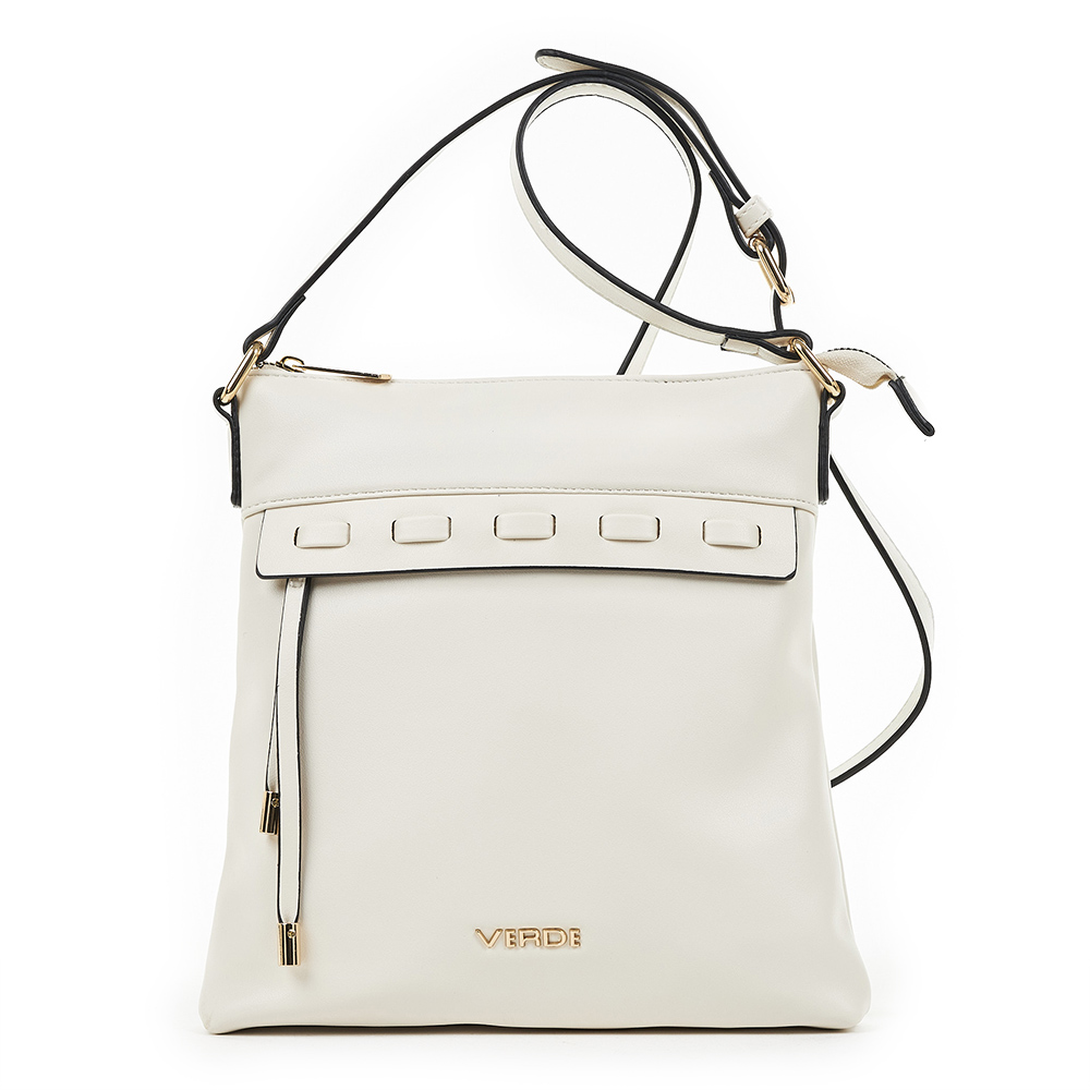 Verde Γυναικεία Τσάντα Χιαστί 16-6836 Άσπρο