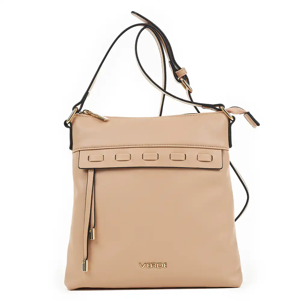 Verde Γυναικεία Τσάντα Χιαστί 16-6836 Φυσικό Ρόζ