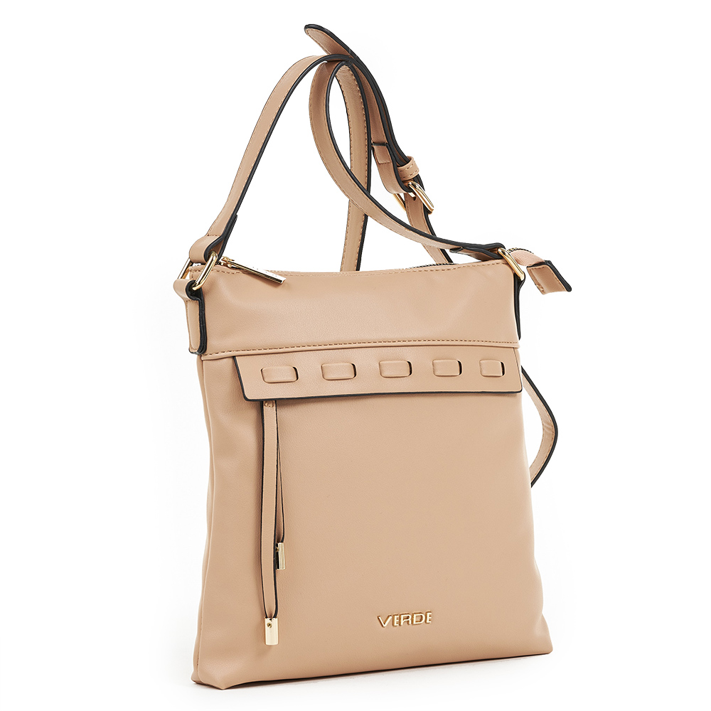 Verde Γυναικεία Τσάντα Χιαστί 16-6836 Φυσικό Ρόζ