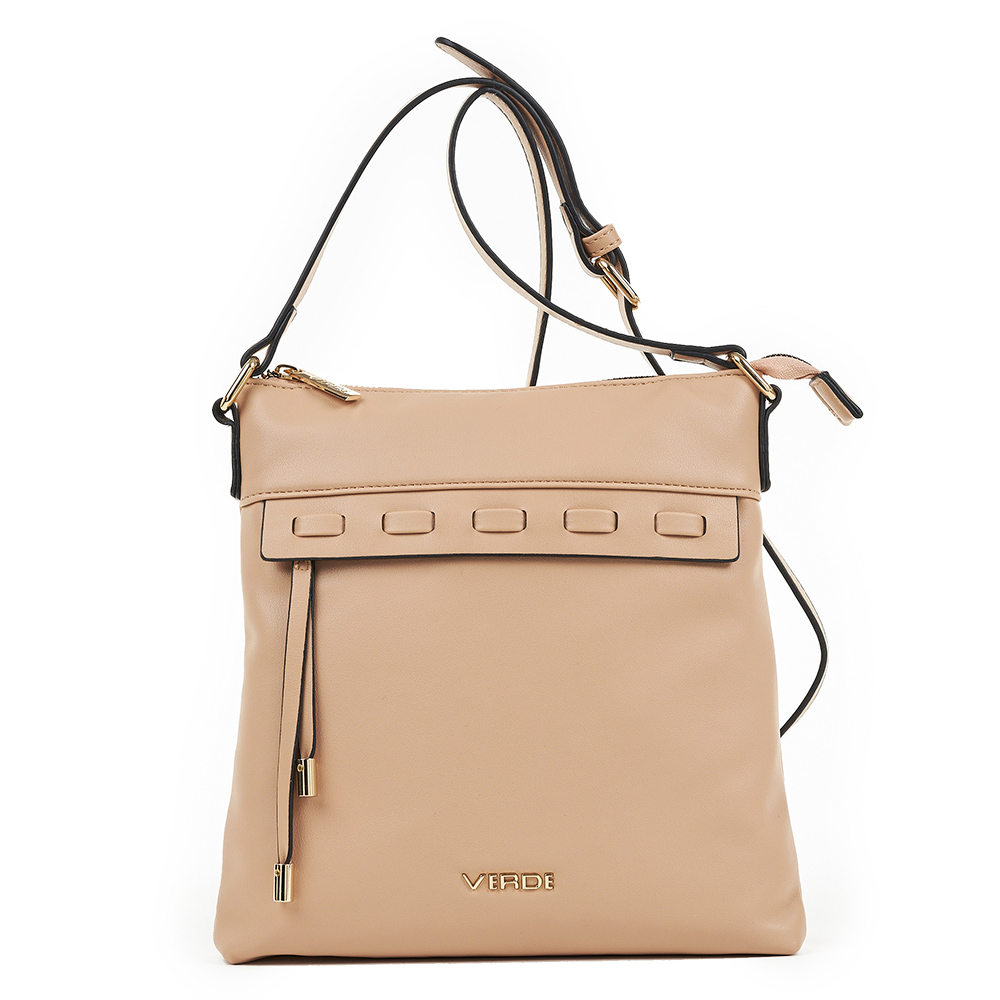 Verde Γυναικεία Τσάντα Χιαστί 16-6836 Φυσικό Ρόζ