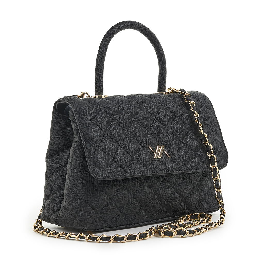 Verde Γυναικεία Τσάντα Χιαστί 16-6851 Μαύρο