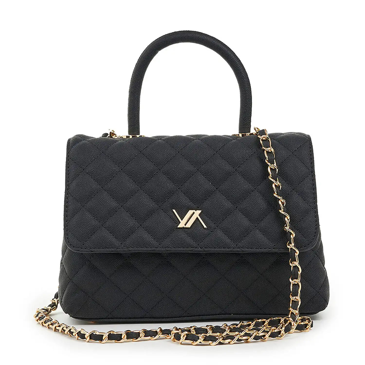 Verde Γυναικεία Τσάντα Χιαστί 16-6851 Μαύρο