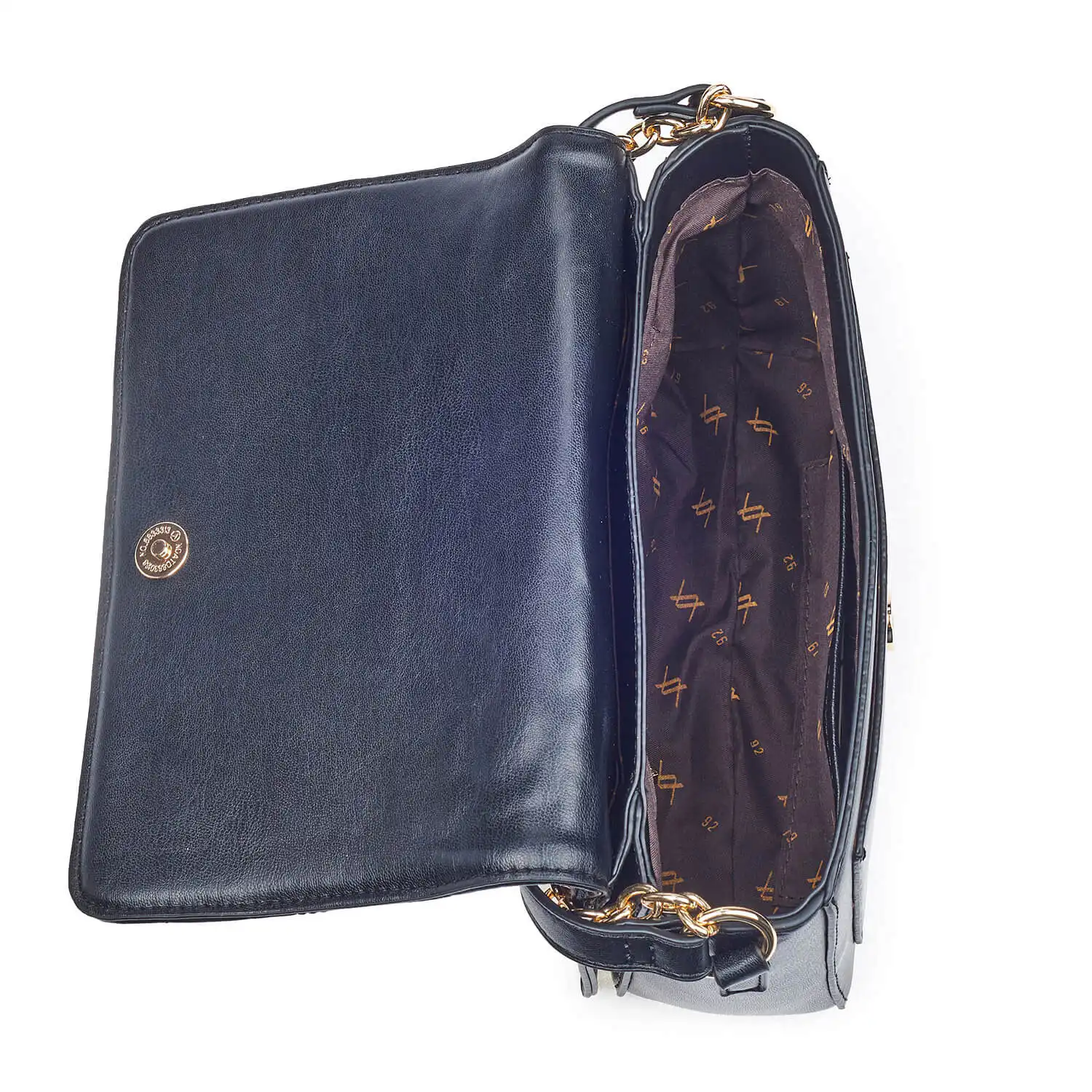 Verde Γυναικεία Τσάντα Χιαστί 16-6884 Μαύρο