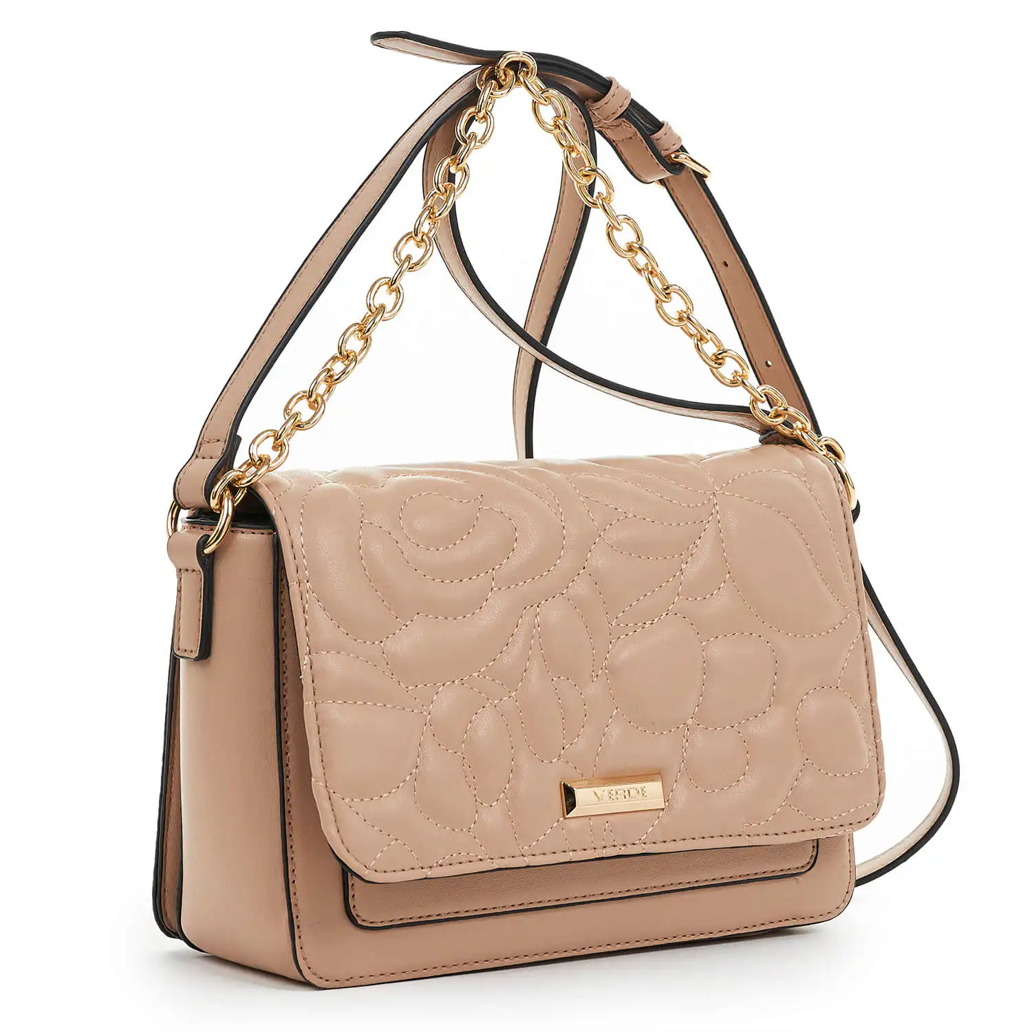 Verde Γυναικεία Τσάντα Χιαστί 16-6884 Φυσικό Ρόζ