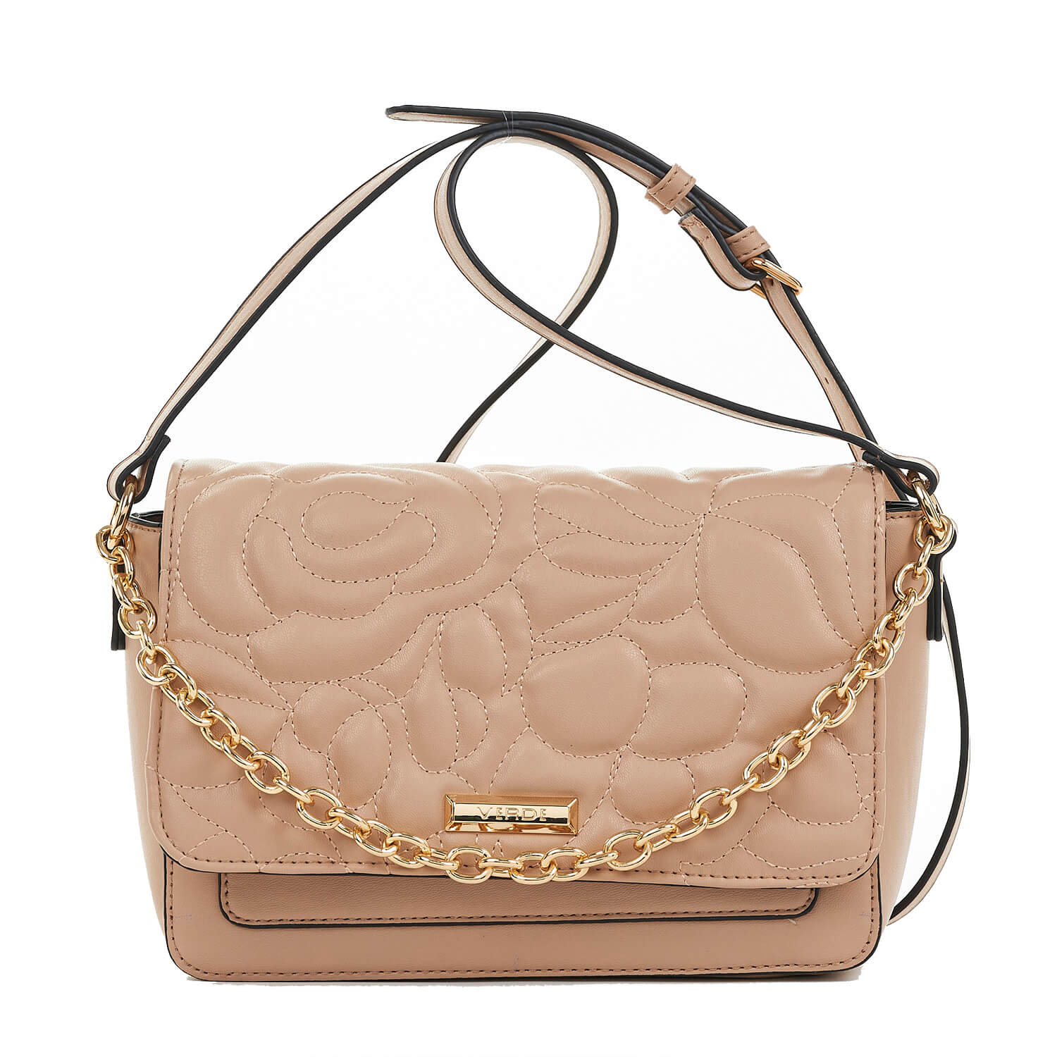 Verde Γυναικεία Τσάντα Χιαστί 16-6884 Φυσικό Ρόζ