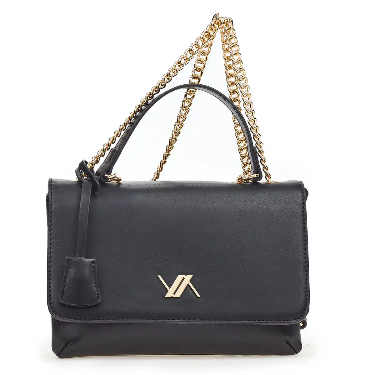 Verde Γυναικεία Τσάντα Χιαστί 16-6908 Μαύρο