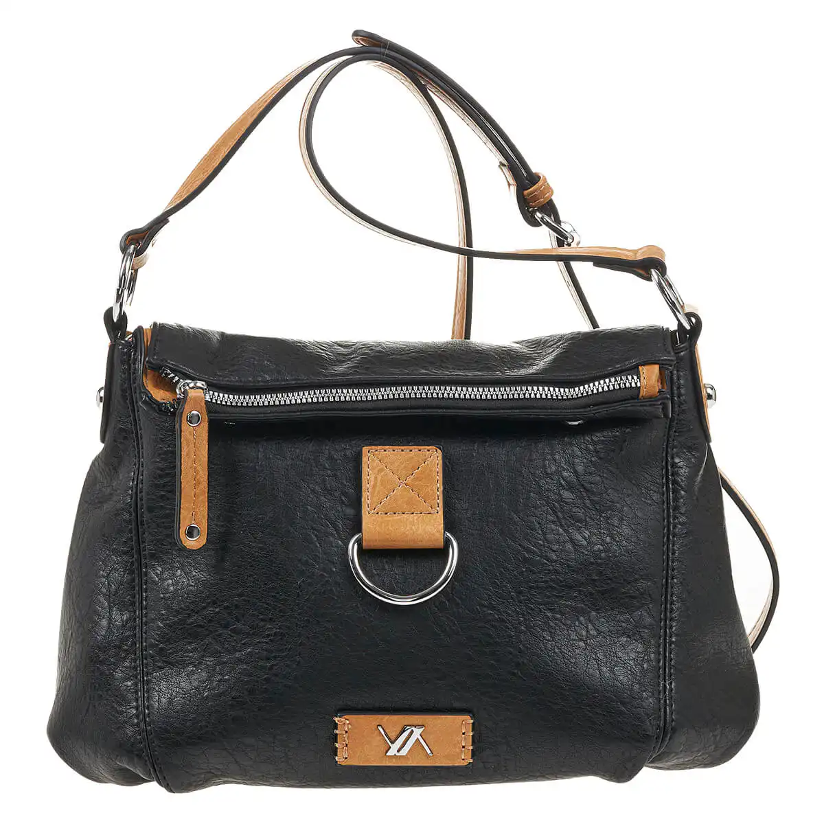 Verde Γυναικεία Τσάντα Χιαστί 16-6925 Μαύρο