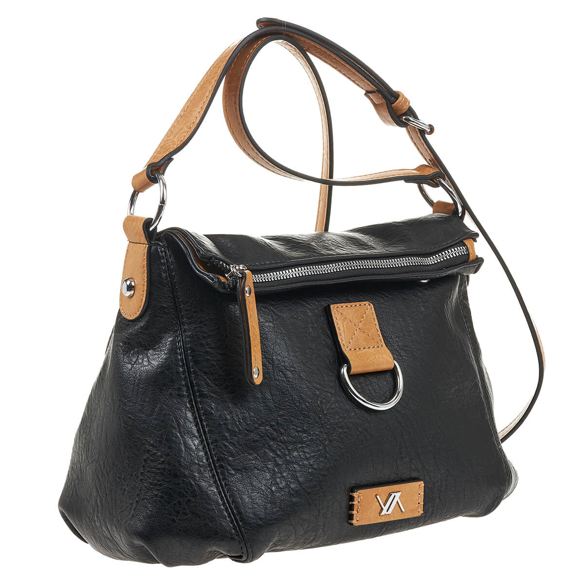 Verde Γυναικεία Τσάντα Χιαστί 16-6925 Μαύρο